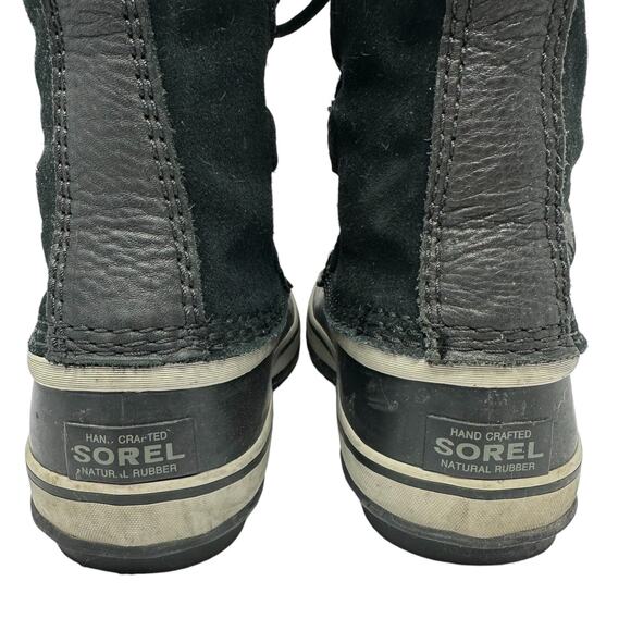 Sorel Joan of Ark Snow Boot Womens 7 Black Suede Faux Fur Waterproof Lace Up - Picture 11 of 12
